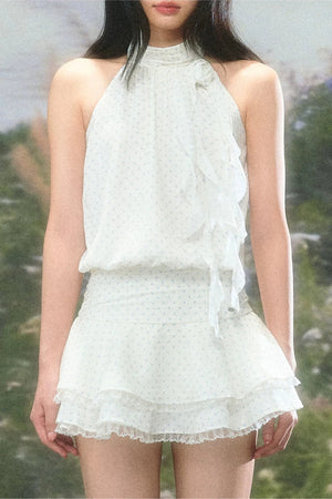Petite Polka Dot Halter Dress Set-Up