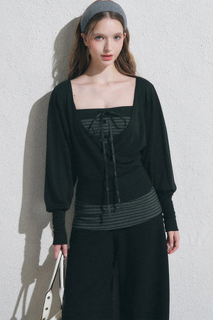 Petite Pullover Shirt With Camisole Set-Up