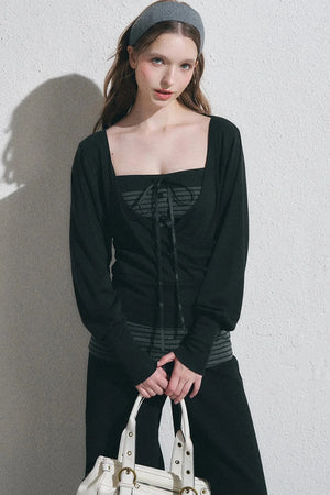 Petite Pullover Shirt With Camisole Set-Up