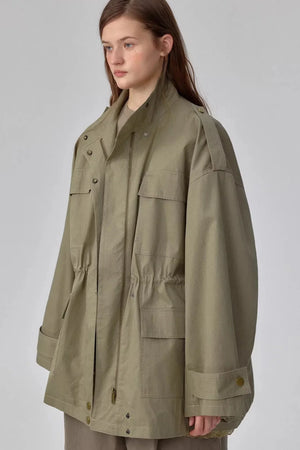 Petite Stand-Collar Trench Coat