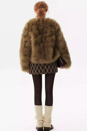Pine-Soft Velvet Fur Coat