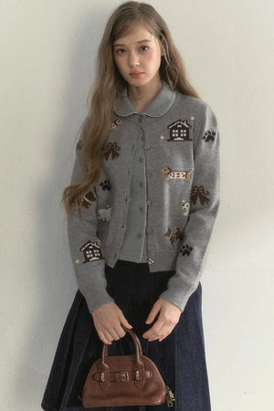 Pink and Gray Doll Collar Top