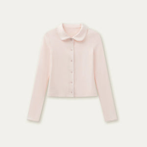 Pink and Gray Doll Collar Top