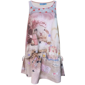 Pink Bunny Print Dress