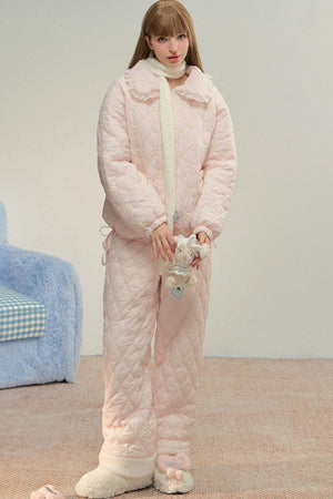 Pink Diamond Quilted Fleece Pants
