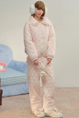 Pink Diamond Quilted Fleece Pants