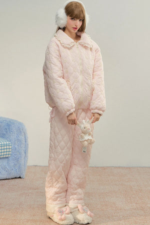 Pink Diamond Quilted Fleece Pants