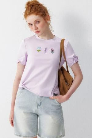 Pink Embroidery T-Shirt