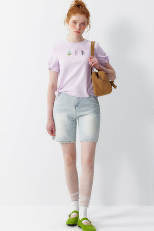 Pink Embroidery T-Shirt