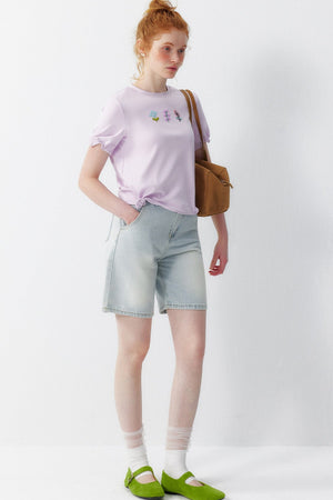Pink Embroidery T-Shirt