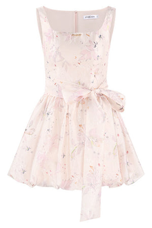 Pink Floral Suspender Dress