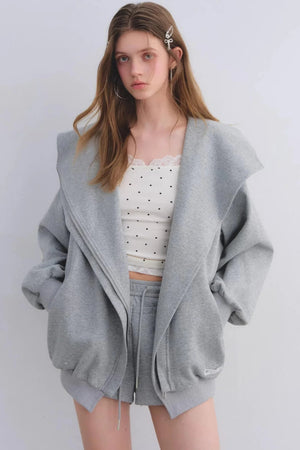 Pink Hooded Zip-Up Jacket Set-Up