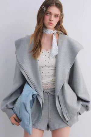 Pink Hooded Zip-Up Jacket Set-Up