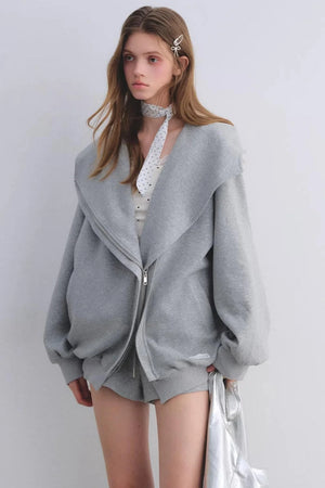 Pink Hooded Zip-Up Jacket Set-Up