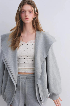 Pink Hooded Zip-Up Jacket Set-Up