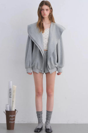 Pink Hooded Zip-Up Jacket Set-Up