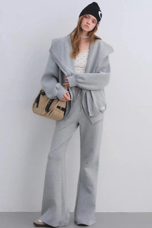 Pink Hooded Zip-Up Jacket Set-Up