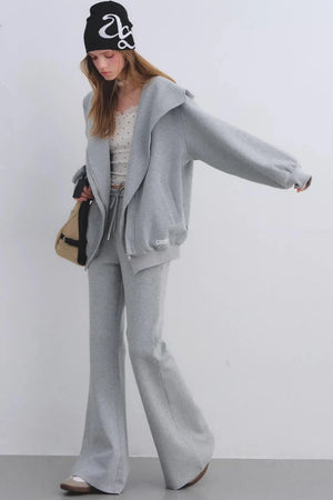 Pink Hooded Zip-Up Jacket Set-Up