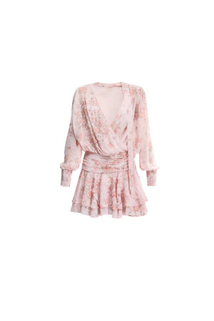 Pink Mist Chiffon Floral Dress Set-Up