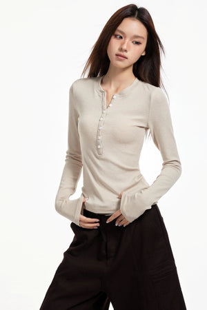 Pink Neck Knit Top