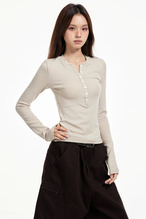 Pink Neck Knit Top