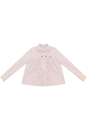 Pink Plaid Doll Collar Shirt