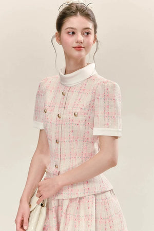 Pink Plaid Flower Bud Dress