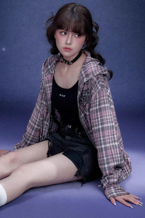 Pink Plaid Hooded Jacket