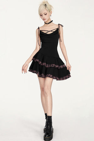 Pink Plaid Swing Dress