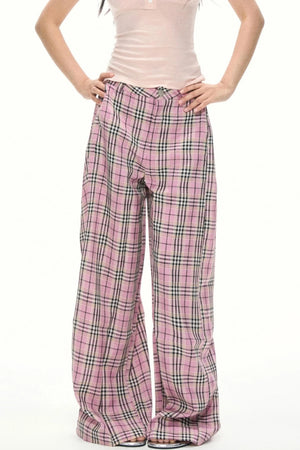 Pink Plaid Trousers