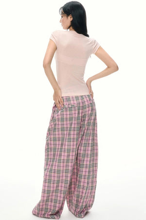 Pink Plaid Trousers