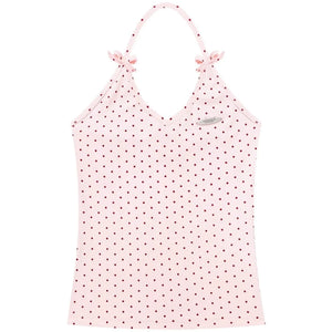 Pink Polka Dot Halter Tank Top