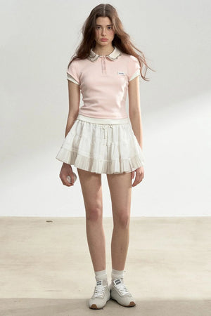 Pink Rhinestone Polo Tee