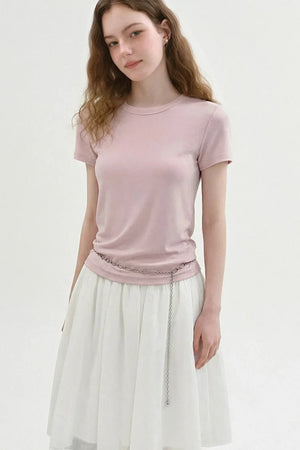 Pink Round Neck T-Shirt