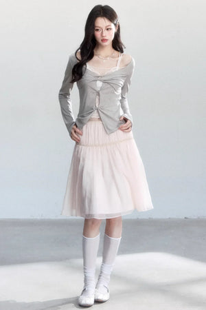 Pink Sheer Spring Skirt