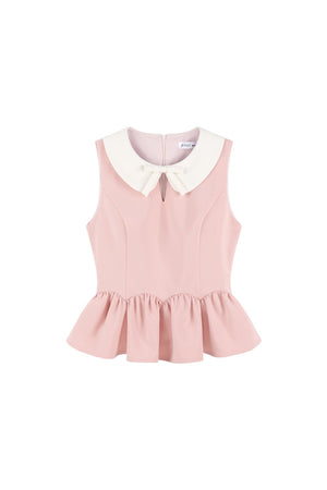 Pink Sleeveless Top and Skirt Two-Piece Set-Up