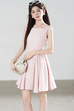 Pink Strap A-Line Dress