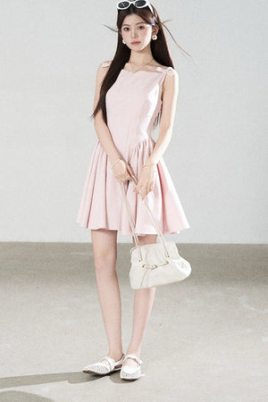 Pink Strap A-Line Dress