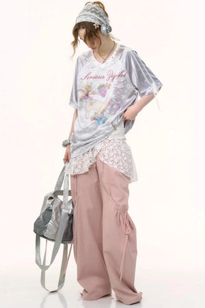 Pink Wide-Leg Trousers