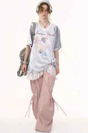 Pink Wide-Leg Trousers