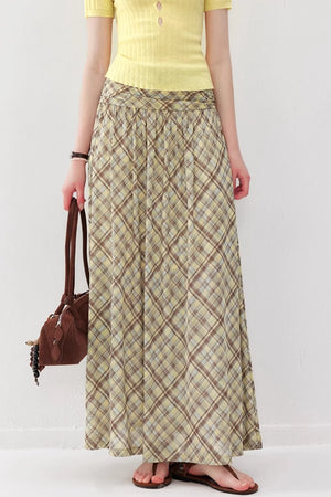 Plaid A-Line Skirt