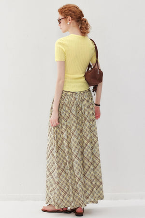 Plaid A-Line Skirt