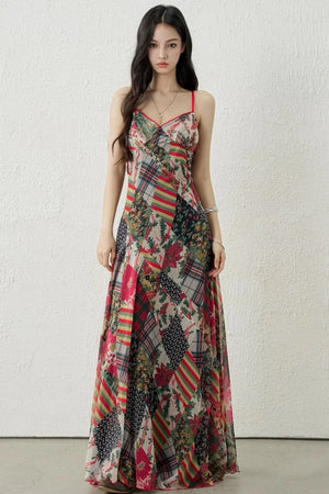 Plaid Backless Suspender Dress Set-Up