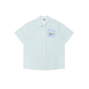 Plaid Crochet Pocket Short-Sleeved Shirt