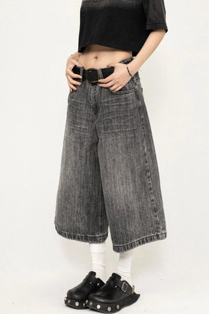 Plaid Denim Shorts