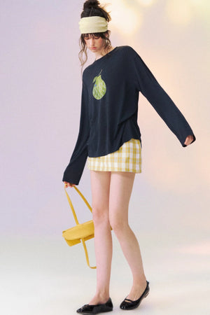 Plaid Drawstring Mini Skirt