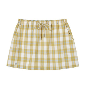 Plaid Drawstring Mini Skirt