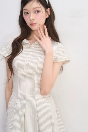 Plaid Floral Waist-Cinching Dress