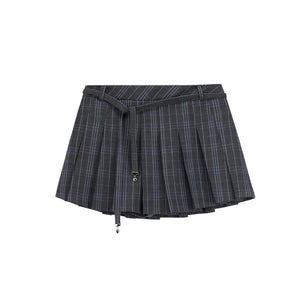 Plaid Gray Midi Skirt