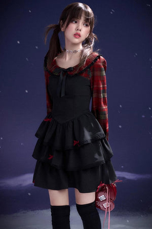Plaid Grid Cake Dress